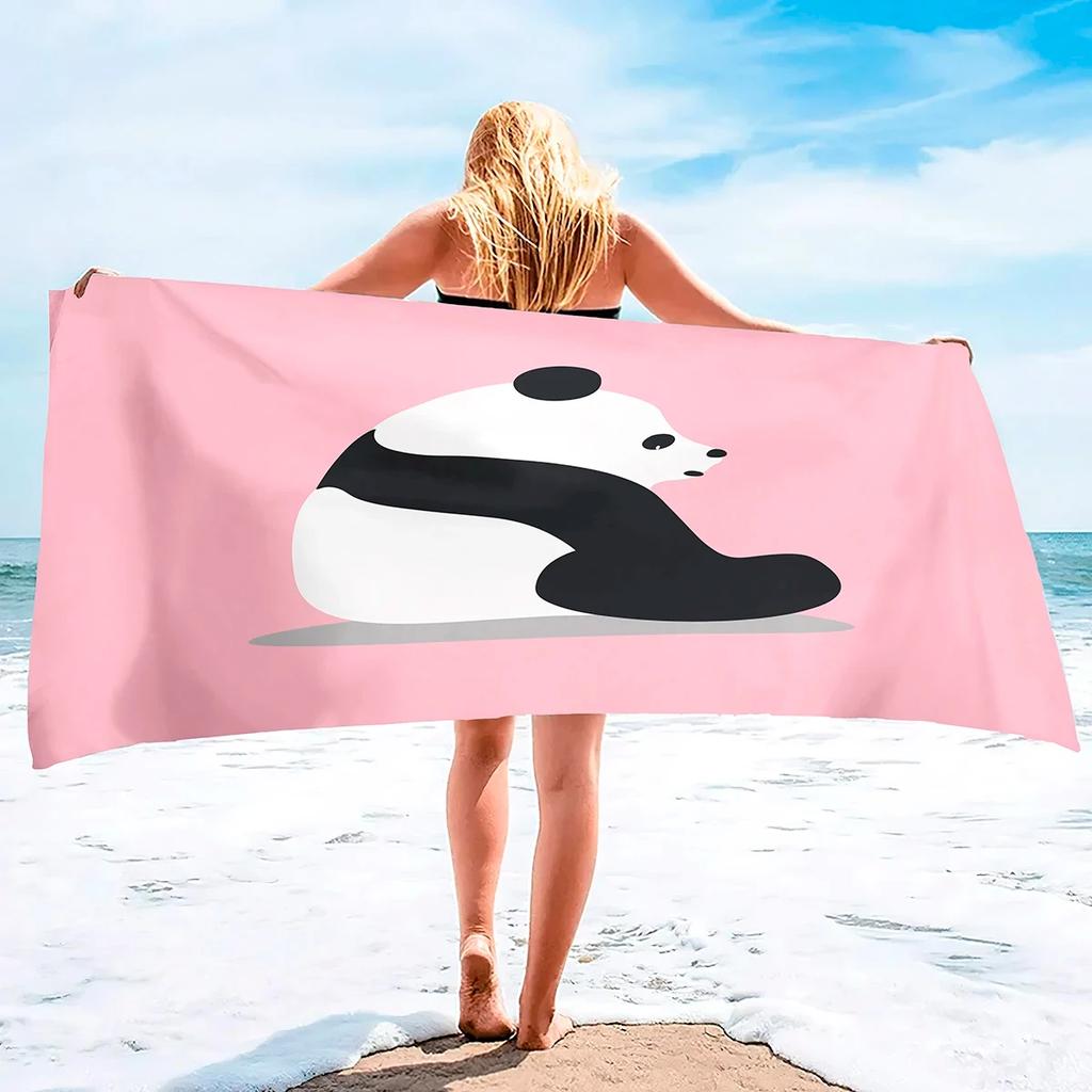 Cute Panda Beach Towel Quick Dry Cartoon Animal Bath Towel Soft Sport Travel Spa Gym Swim Pool Towels Microfiber Bikini Cover Up