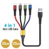 4 In 1 Charging Cable for Multiple Devices Charging Cable 5V 3 In 1 Universal USB Cable with IP/Micro USB/ Type C Port Cord