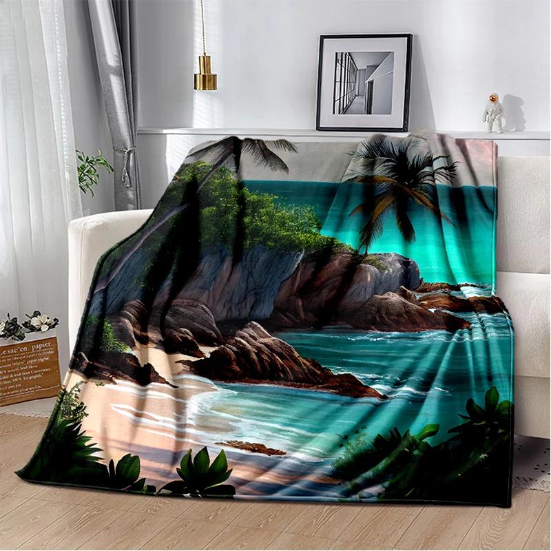 29 Style New Sea Water Beach Reef Nature Scenery 3D Blanket,Soft Throw Blanket for Home Bedroom Bed Sofa Travel Picnic Cover Kid