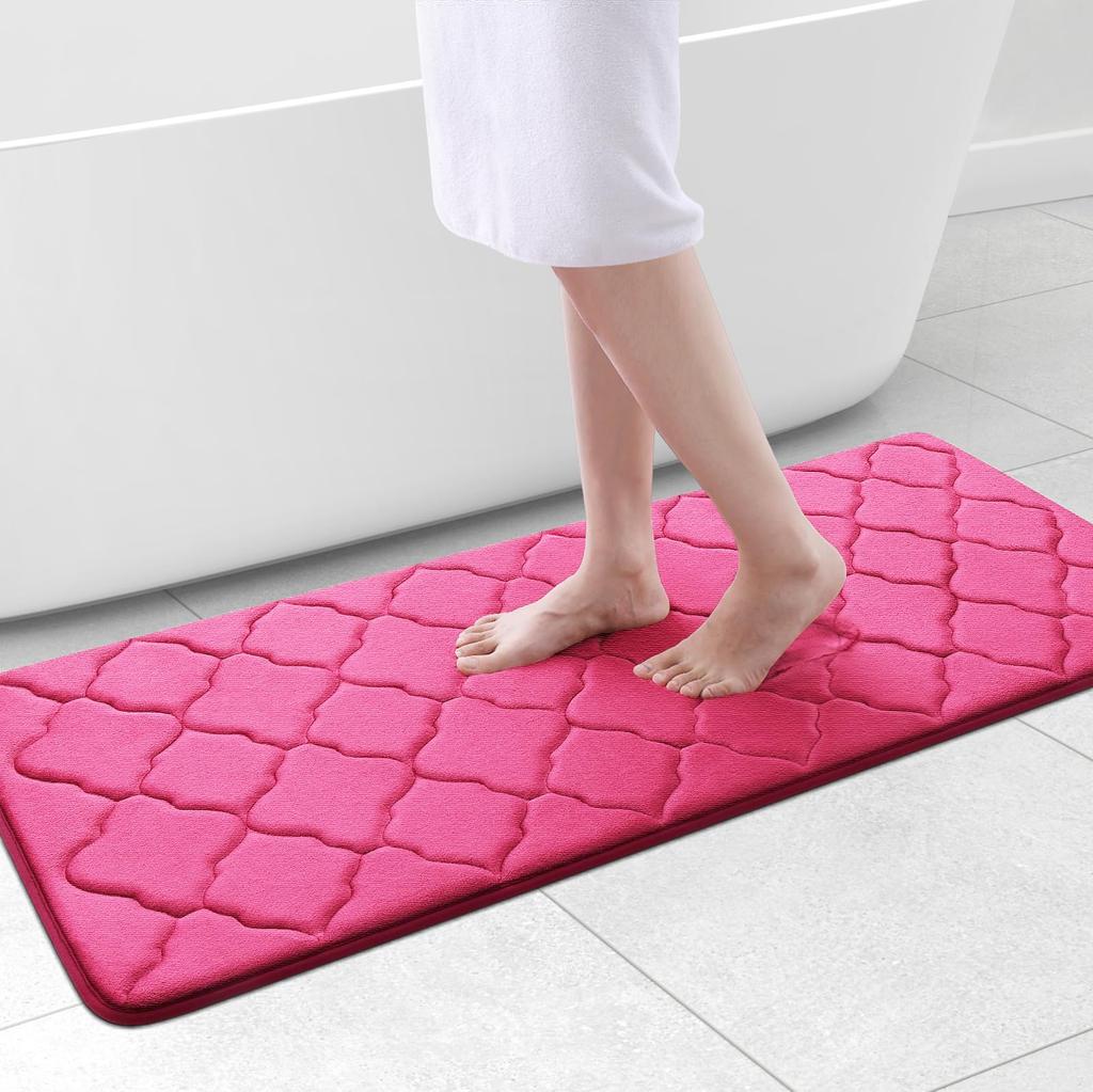 Olanly Bath Mat Rug Machine Wash Dry Cozy Memory Foam Ultra Soft Bathroom Rug Thick Bath Mat For Bathroom Floor Tub And Shower