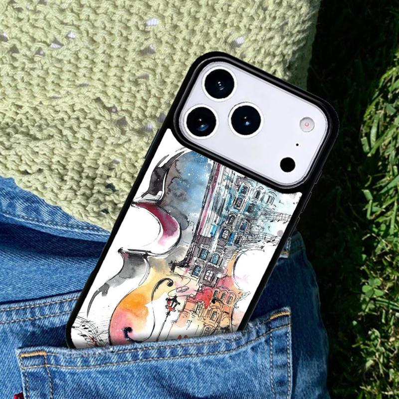 Musical Notes Violin Classical Mobile Phone Case Compatible with IPhone 17 16 15 14 13 12 11Pro Max 17 Air Cover