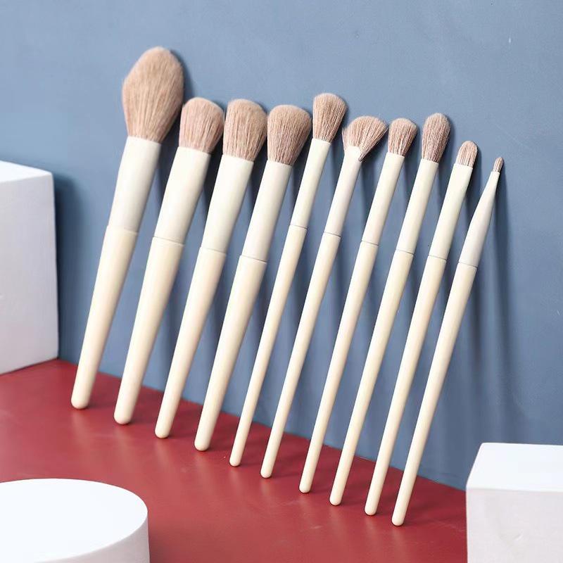 10-Piece Soft Bristle Makeup Brush Set: Eyeshadow, Lip, Blush, Nose Shadow Brushes