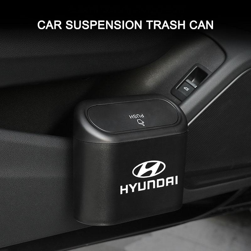 1Pcs Car Vehicle Case Storage Box Black ABS Square Pressing Trash Can For Hyundai I30 Tucson Veloster Kona I10 I35 Elantra Santa Fe