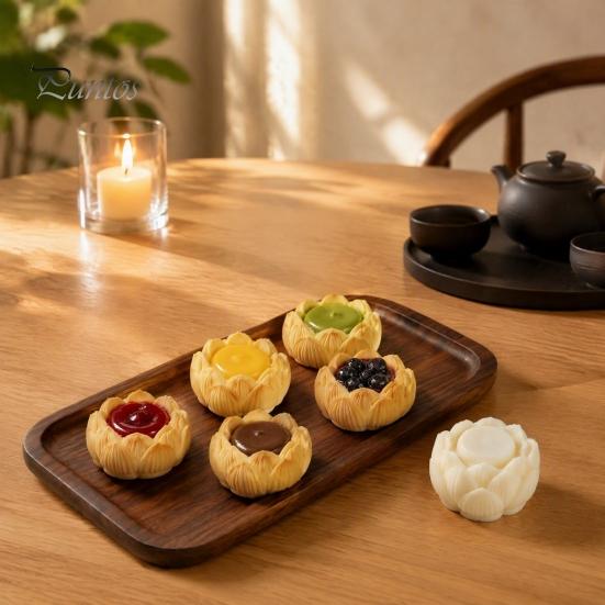 Backwerkzeuge für Gebäck Doppelseitige Mondkuchenform, Sonnenblumenmuster Wiederverwendbar ABS Handpresse Abnehmbar Einfach Kunststoff Dessert Dekoration