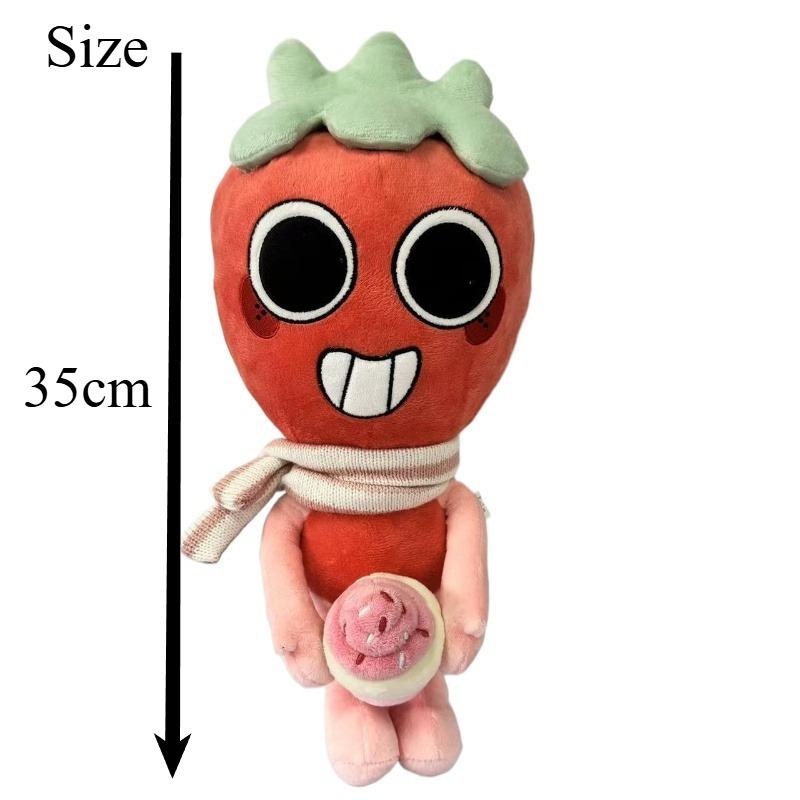 Yeni Dandy'nin Dünyası Filiz Peluş Oyuncak Çilek Karakteri Pembe Beyaz Eşarplı Yumuşak Dolgulu Bebek Cupcake Tutuyor Çocuk Hediyesi ve Hayran Koleksiyonu İçin