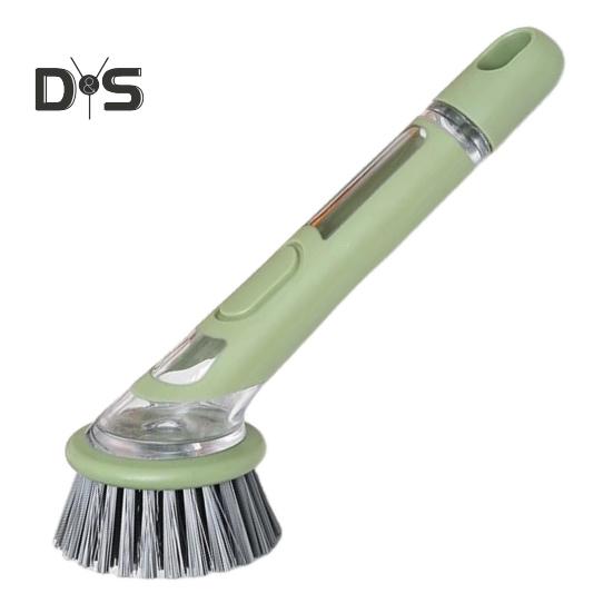 

Щетка для мытья кастрюль с дозатором мыла, длинная ручка, отверстие для подвешивания, кухонная щетка, сковороды, кастрюли, раковина, щетка с добавлением жидкости трава зеленый