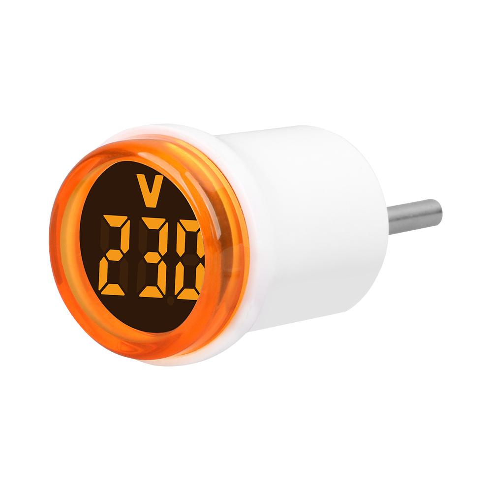EU Plug AC 50-500V LED Digital Voltmeter 30mm Round Mini Voltage Meter Indicator Light Volt Tester Test Gauge Amp Detector
