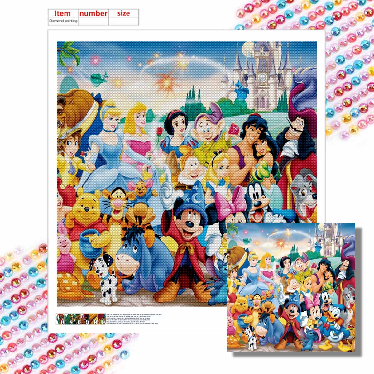 

Алмазная живопись своими руками Круглые алмазы История Диснея Полная алмазная мозаика Украшение для дома Живопись Набор для вышивания крестом Round 20x20cm