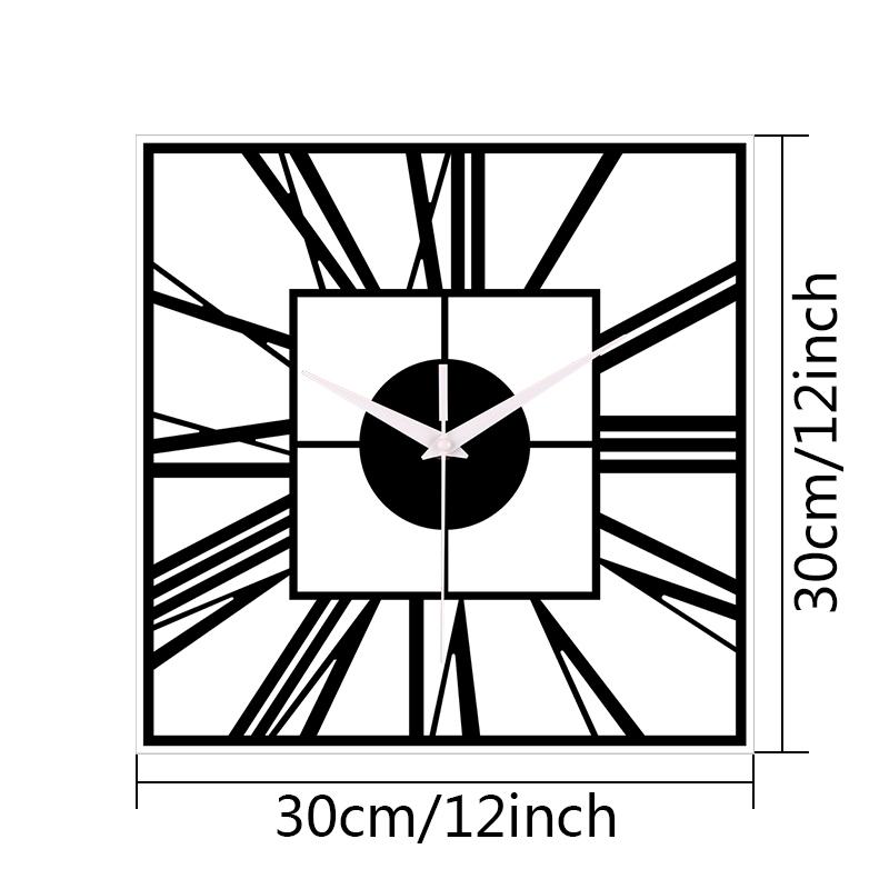 

Creative and unique Roman numeral wall clock round 12-inch clock silent wall clock living room bedroom home decoration (black,12 inch) чорний