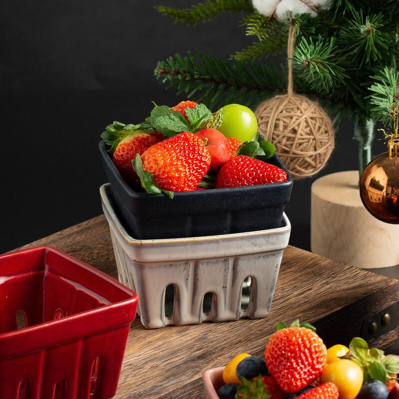 De'ou Xingguang Ceramic Fruit Drain Basket