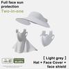 Women Hat with Face Guard Shawl Sun-Proof Breathable Solid Color Design Sun Hat Elastic Large Head Circumference Empty Top Hat