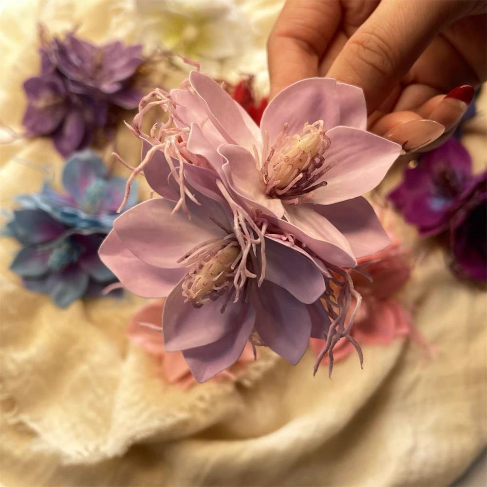 

Фиолетовые жасминовые заколки для волос, имитация кончиков цветов, для челки, аксессуары для фотосессии на берегу моря 0