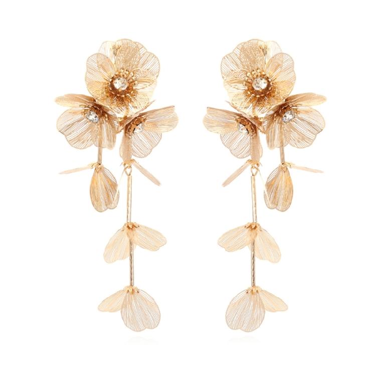

Metal Flower Tassel Dangle Earrings for Women Girl Trend Exaggerated Jewelry