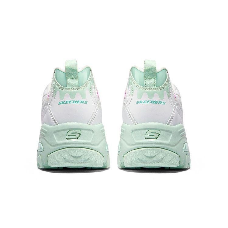 Skechers DLites 1.0 Ice Cream Bear Lime Paradise Fabric Breathable Durable Shock Absorption Low Top Dad Shoes Women Sneakers Tiffany-Green 896192-WMT