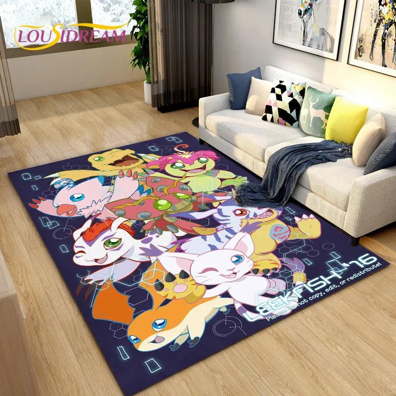 Digimon Adventure Cartoon Area Rug Large,Carpet Rug for Living Room Bedroom Sofa Doormat Decoration, Non-slip Floor Mat Cover 3D