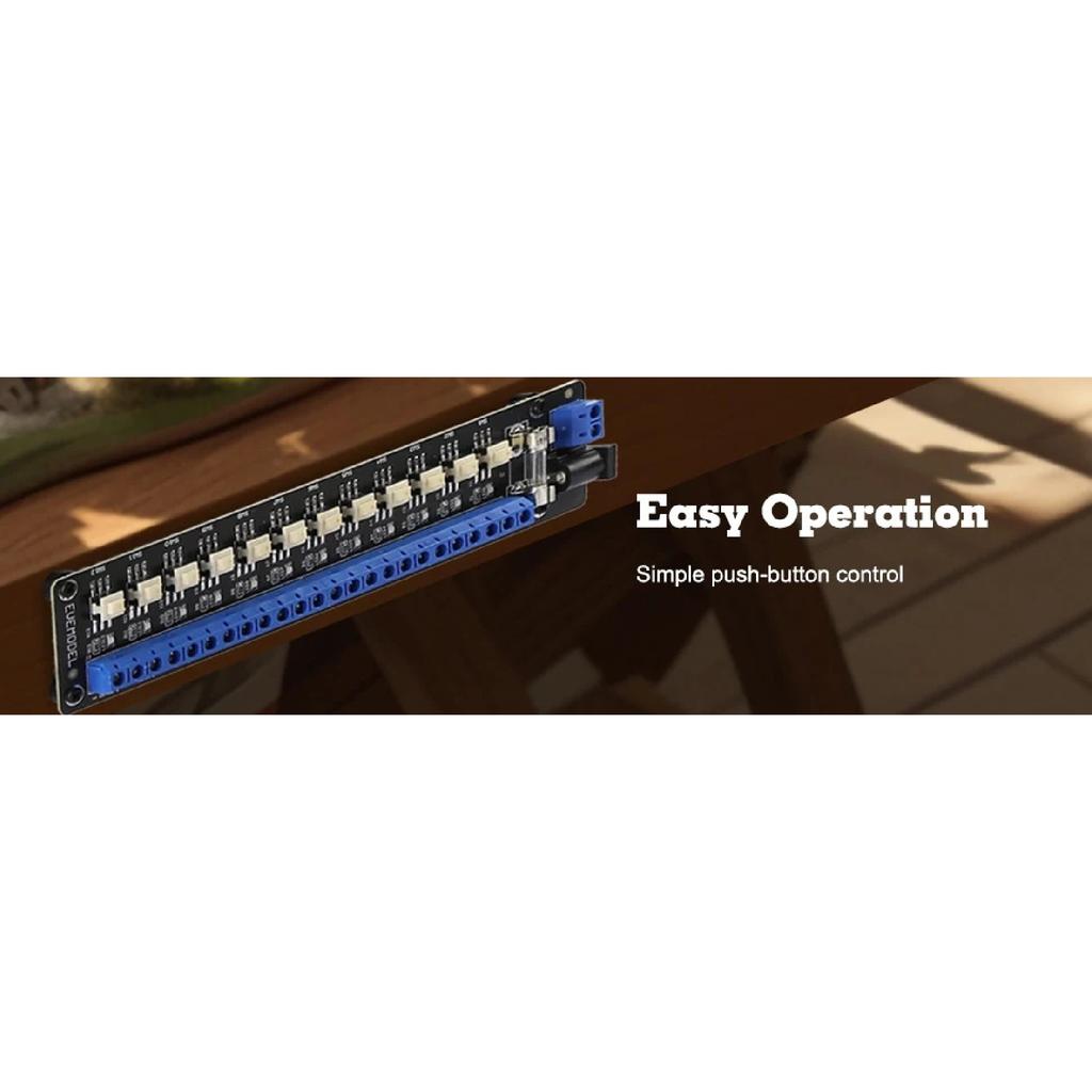 1 Unit Evemodel 3V-24V DC Power Distribution Module 12 Channel with Individual Switches PCB017