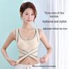 Plus-Size Seamless Sports Vest: Cross-Buckle, Wire-Free, Shockproof, with Chest Pad.