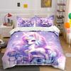 Magical Rainbow Unicorn With Butterflies Duvet Cover Set With 3D Printing Design Soft Polyester Bedding Set All-Season Comfort