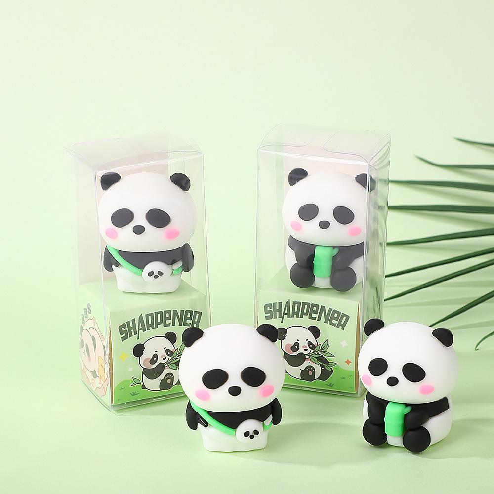 Creative Panda Cartoon Mini Pencil Sharpener - Portable, Cute, Single-Hole Stationery for Students