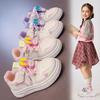 2025 Girls' Bunny Skate Sneakers - Spring/Autumn Soft Sole Casual White Shoes