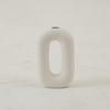 White Ceramic 'Polo Donut Vase' Set of 2 (9 & 8 Inches) | Decorative Donut Ring Vase for Dried Flowers and Pampas Grass | Vases for Home Decor
