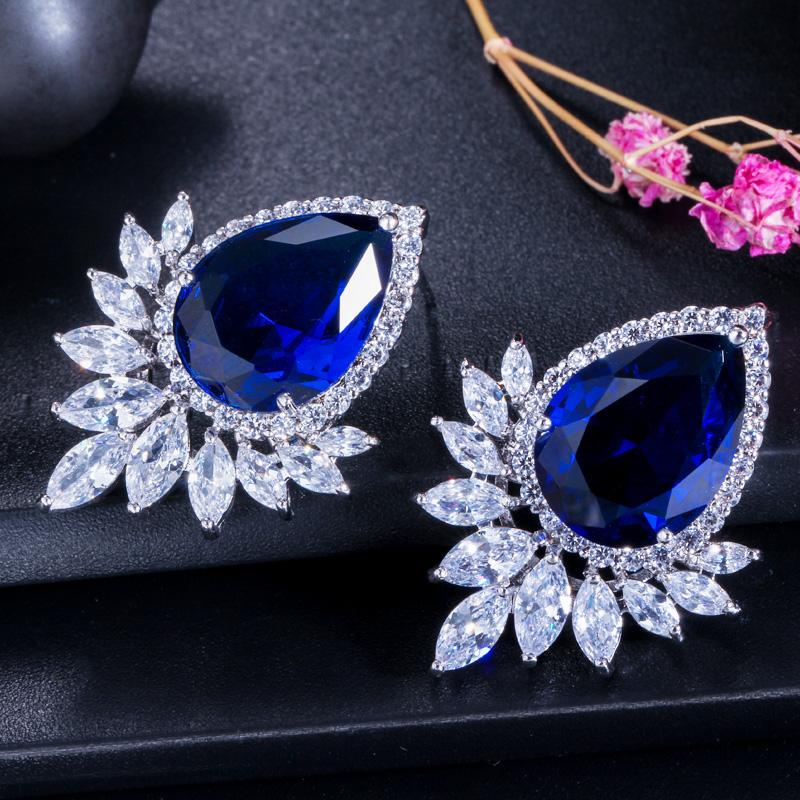 CMM Multi Shaped Big Cubic Zirconia Stud Earrings