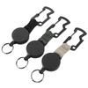 Retractable Pull Badges Holder Steel Wire Rope Buckle Key Holder Reel Carabiner Keychain Outdoor Keychain Tool