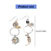 Elegant Sunflower Drop Earrings Asymmetrical Sun and Moon Ear Pendants Accessories Jewelry for Fashion Enthusiasts