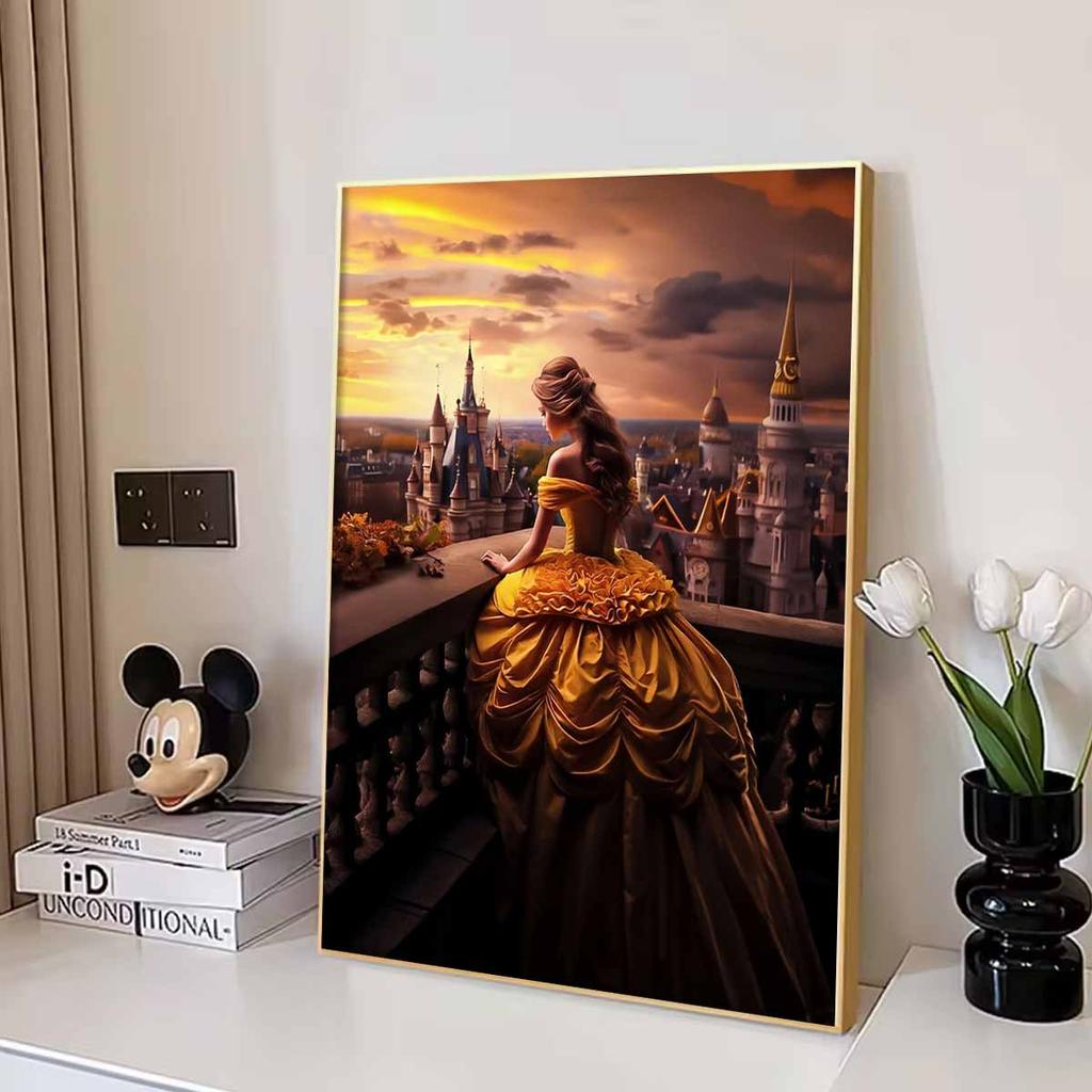 5D DIY Diamond Art Painting Kits for Adults, The Princess Looking Down Full Round Crystal Diamond Kits for Beginner for Home Wall Decorate