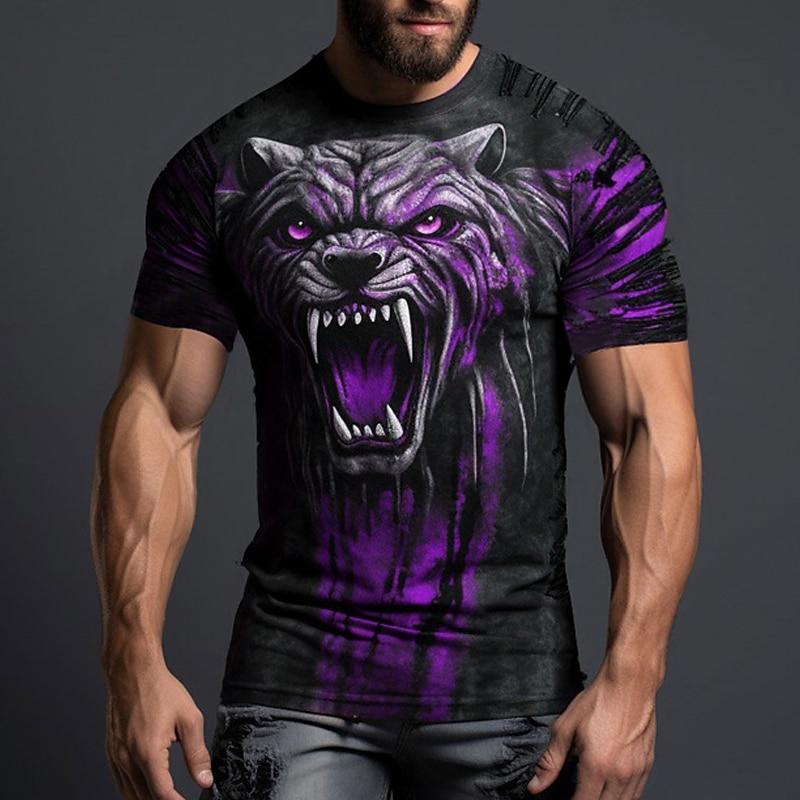 

Men s Graphic Lion T Shirt Tee Top Short Sleeve T shirt 3D Print Crew Neck Shirt Daily Designer Casual Sports Outdoor Holiday 3XL