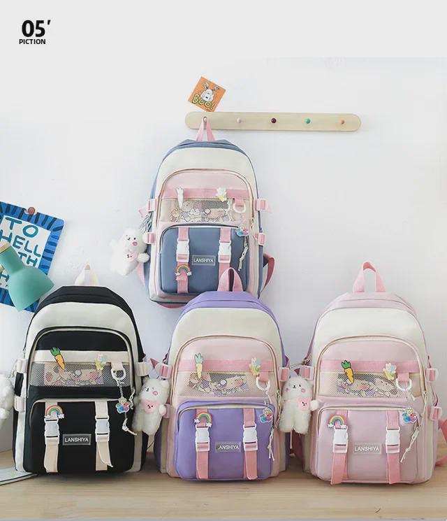 Uroczy Wodoodporny Zestaw Plecaka dla Dzieci, Klasy 3-6: 5-częściowy lekki tornister szkolny