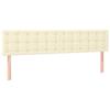 Tête de lit - MAISON EXCLUSIVE - Crème 200 x 5 x 78/88 cm - Similicuir - LED intégrée - Hauteur réglable