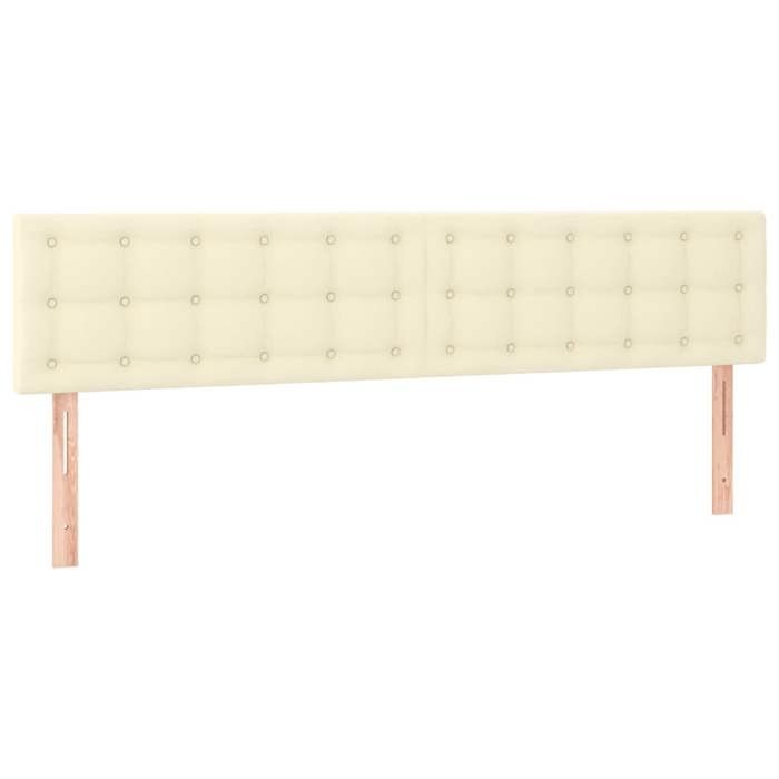Tête de lit - MAISON EXCLUSIVE - Crème 200 x 5 x 78/88 cm - Similicuir - LED intégrée - Hauteur réglable