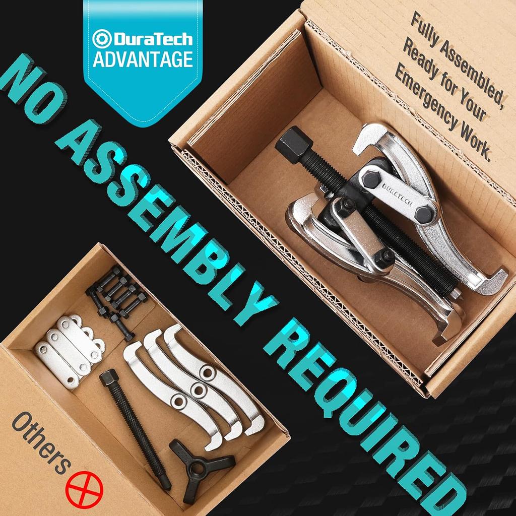DURATECH 3-Inch 3-Jaw Gear Puller, Removal Tool For Gears, Pulleys, Bearings And Flywheels, Fully Assembled, CR-V Steel