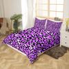 Purple Leopard Print Three-Piece Quilt Cover 3D Digital Printing Bedding Set Bed Cover