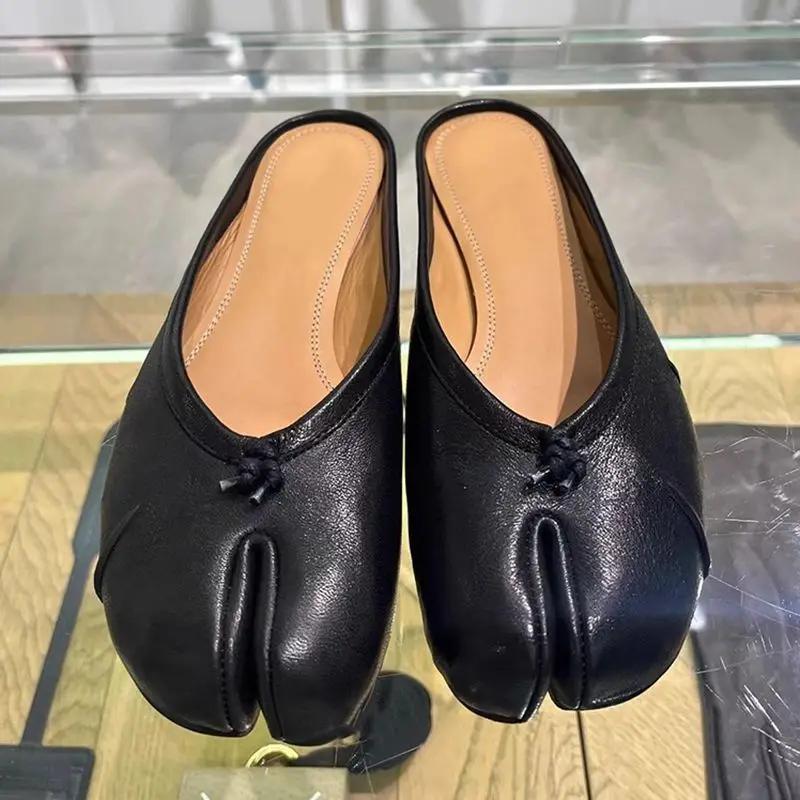 Mode Damen Zehensandalen Tabi Ninja Slipper Flache Schuhe Runde Zehen Damen Flache Bequeme Slipper Boot Slingback Pantoletten Schuhe Weiche Slipper