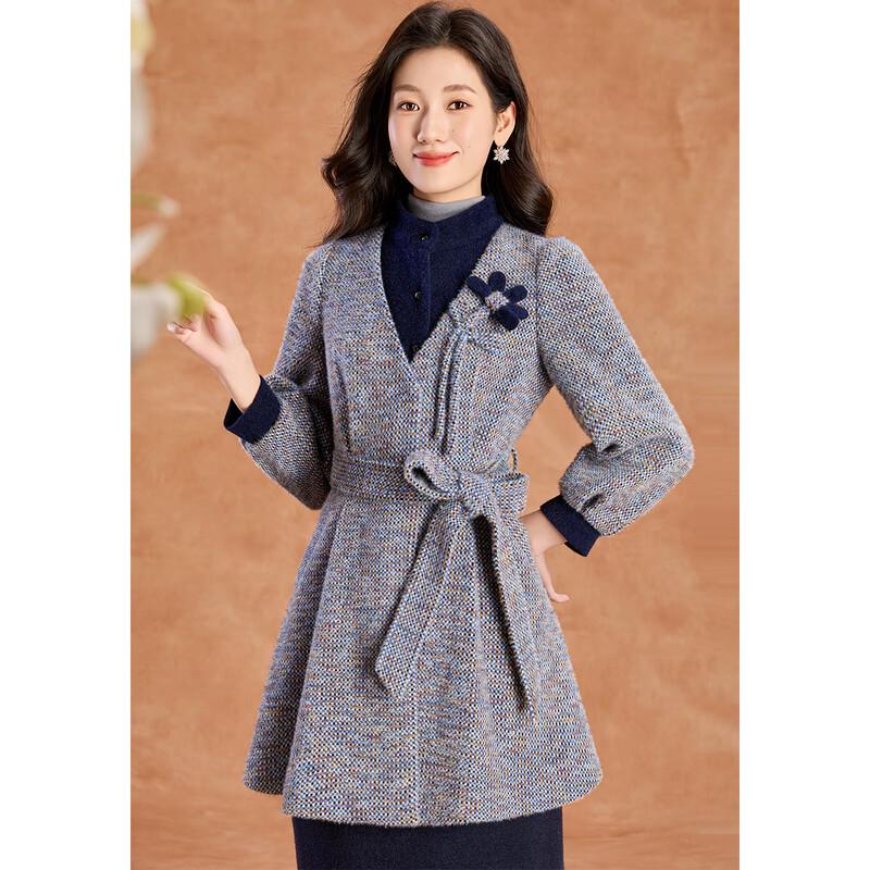 

Kebai er Women s Color-Block Wool Blend Winter Coat 4XL