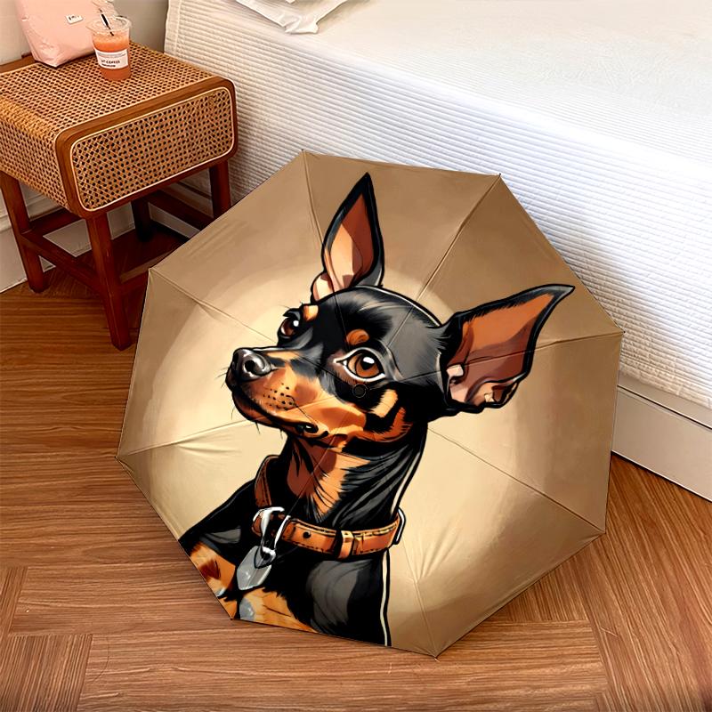 1PC Cute Dog Pet Puppy Umbrella Portable Folding Umbrella Iron Frame Hole Bone Structure Outdoor Home Umbrella A11