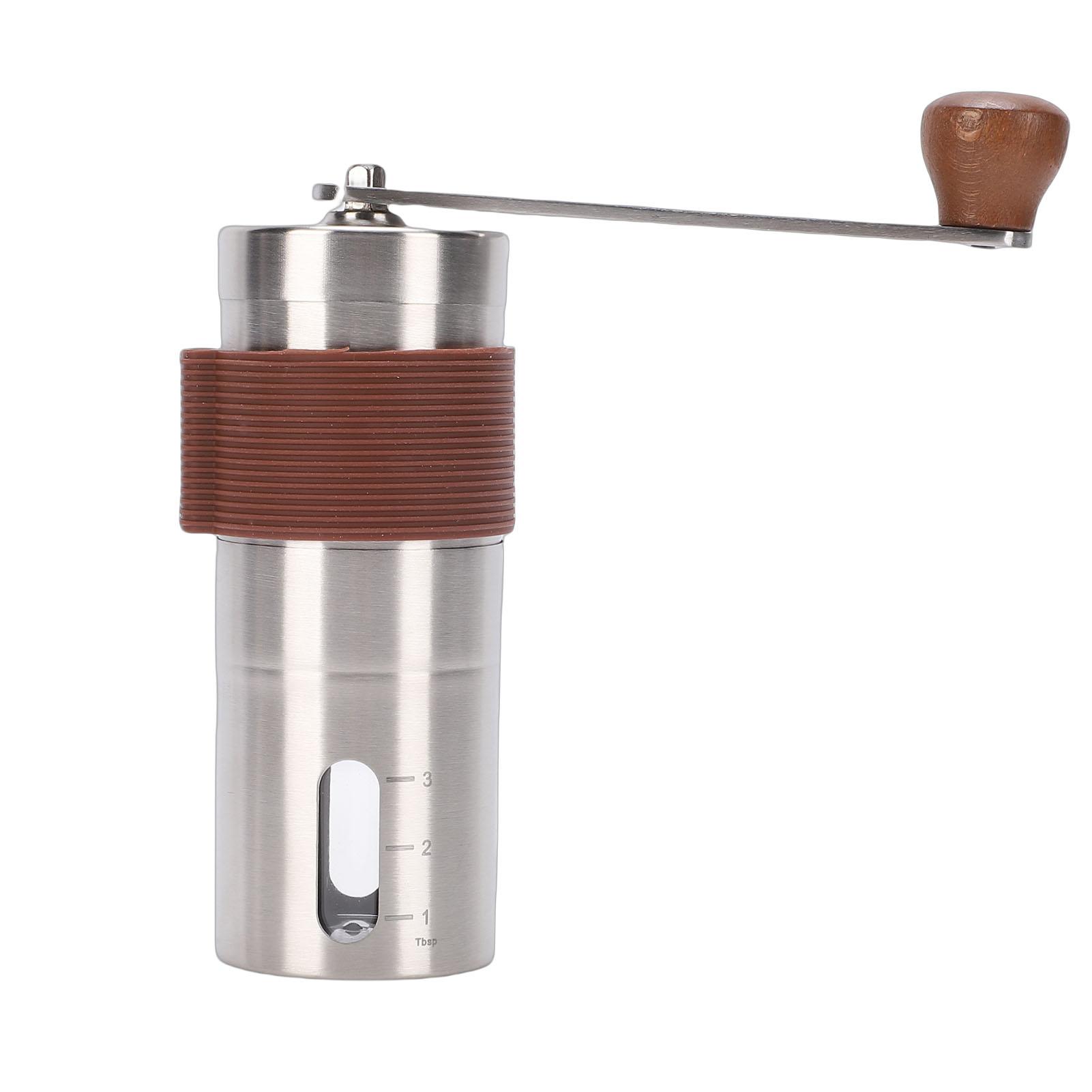 Manual Coffee Grinder Stainless Steel Portable Hand Coffee Bean Mill with Crank for Home Outdoor Drip Coffee