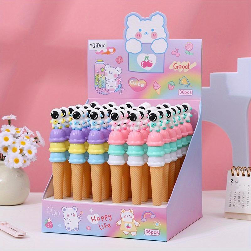 

Снова в школу сезон 36 шт 0,5 мм милая ручка с мягкой резиной в виде космонавта и мороженого, нейтральная ручка, ручка в мультяшном стиле космонавта, ручка-приз, подарок для мальчика Random style 36pcs