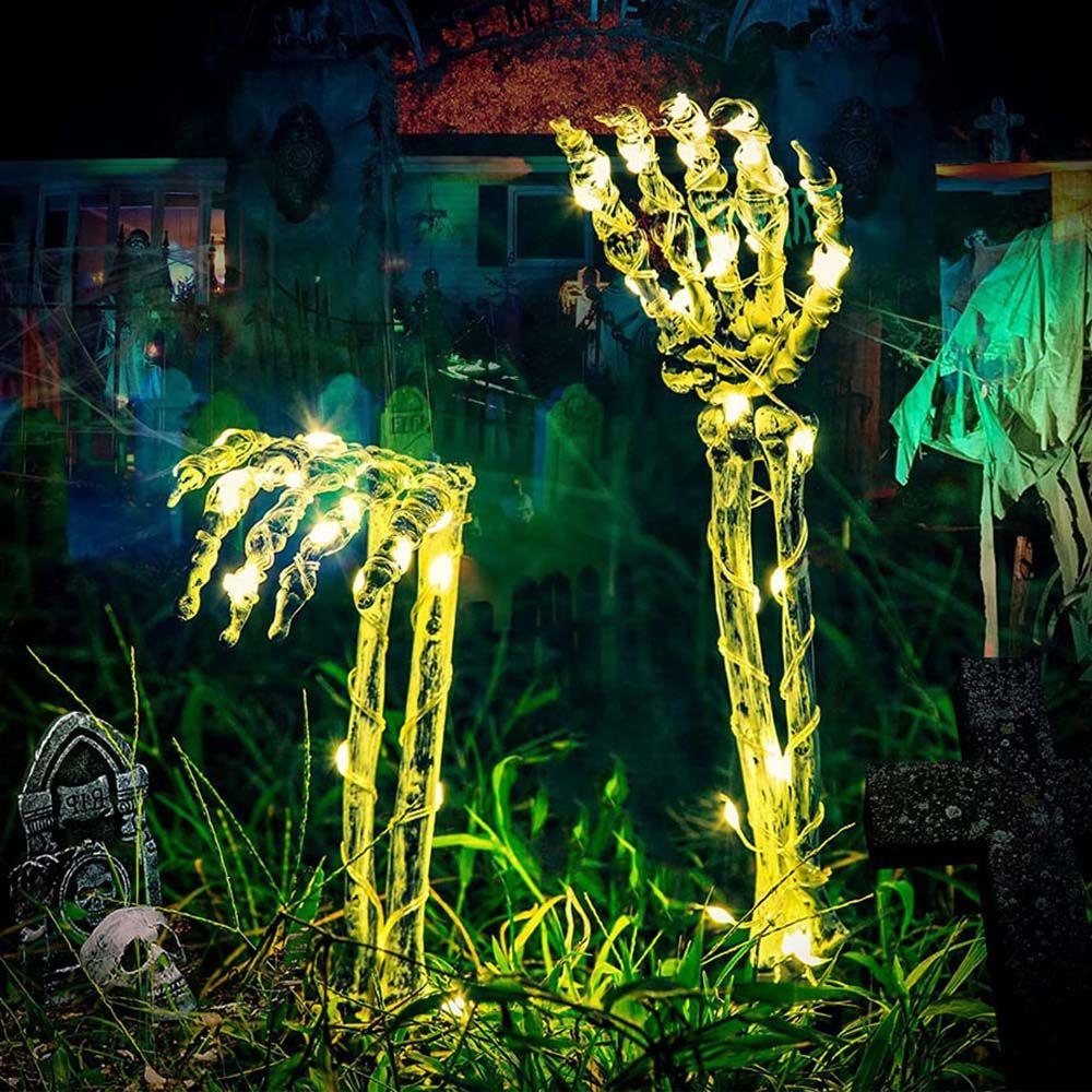 Cheap Props Ground Light Skeleton Arm Stakes Lawn Lamp Halloween