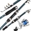 FTK 55pcs1.8m Fishing Rod and Reel Float Lure Set Carbon Fiber Telescopic Fishing Rod  Spinning Reel for Saltwater Freshwater