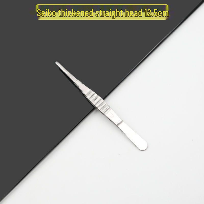 304 Stainless Steel Multifunctional Tweezers: Thickened Straight & Round Head, Bent Tip, Ideal for Aquatic Plants and Succulents.