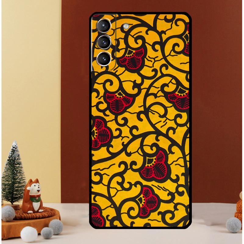 African Wax Pattern Fabric Case For Samsung Galaxy S22 S23 S24 Ultra Note 20 10 Plus S8 S9 S10 S20 FE S21 FE Cover