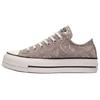 Converse All Star Lift Cashew Flower Embroidery Classic Low Top Canvas Shoes Women sneakers Brown A22398C