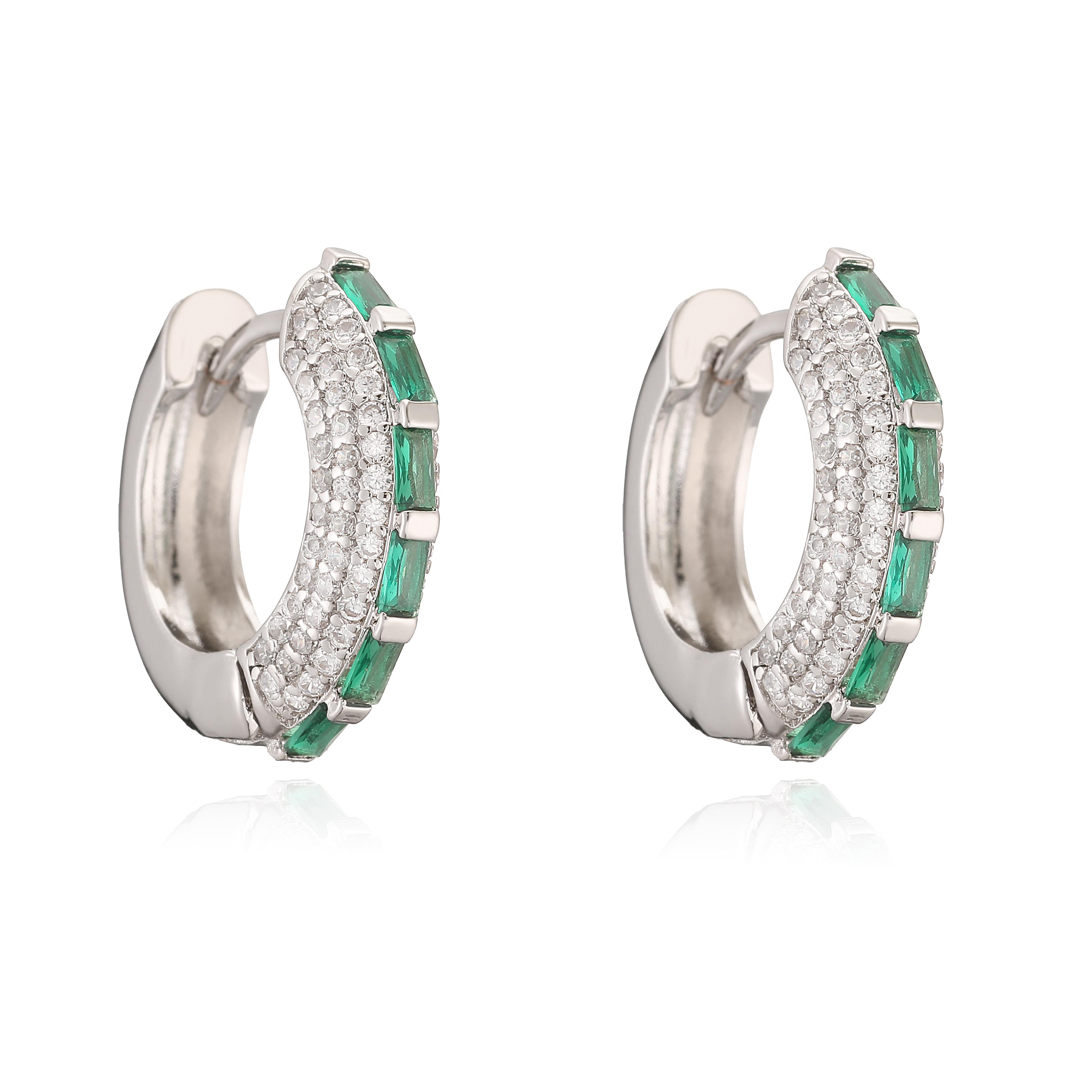 

18K Gold Plated Zircon Hoop Earrings for Women Micro Paved Cubic Zirconia Huggie Earrings Elegant Brass Hoop Earrings