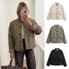 New Women's Autumn Winter Jacket Loose Leopard Print Quilted Cotton Long Sleeve Single Breasted Versatile Outerwear
