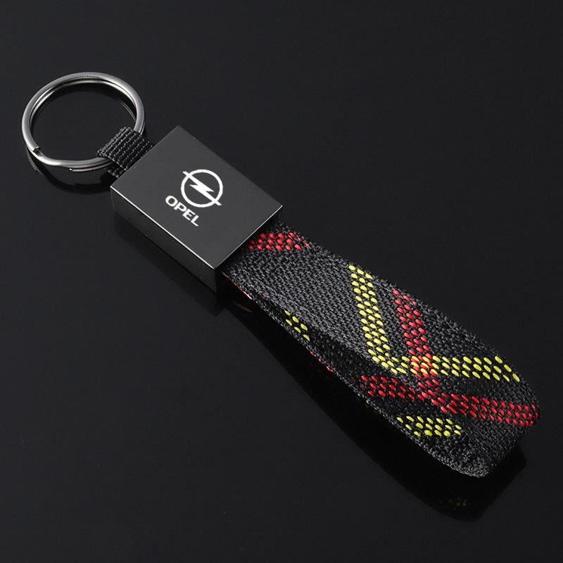 

Car Emblem Keychain Nylon Keyring Key Chian For Opel Antara Astra Insigni mokka Corsa Mokka Vectra Anti-Loss Pendant Accessories