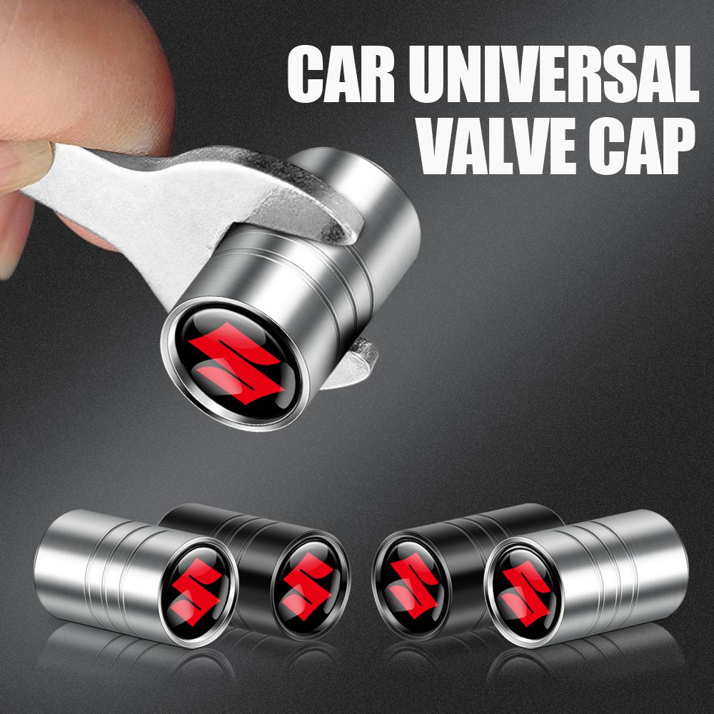 4pcs Metal Alloy Car Tire Valve Caps Wheel Dust Caps For Suzuki Swift Sport Vitara Jimny SX4 Alto Splash Wagon Baleno Ignis