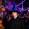 Cappello a Punta da Mago per Adulti in Velluto Cappello da Strega per Costume di Halloween con Ampio Bordo Magico Copricapo per Festival Dark Fantasy Cosplay Adulto